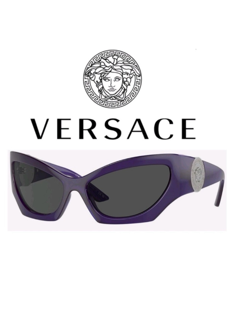 Versace Violet Frame Cat Eye Sunglasses - OVE4450 60MM
